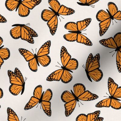 (small scale) Monarch butterflies -  cream  - LAD20