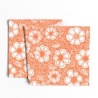 Happy Painterly Flowers in Orange