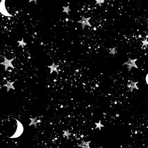 stars and moons // black sky