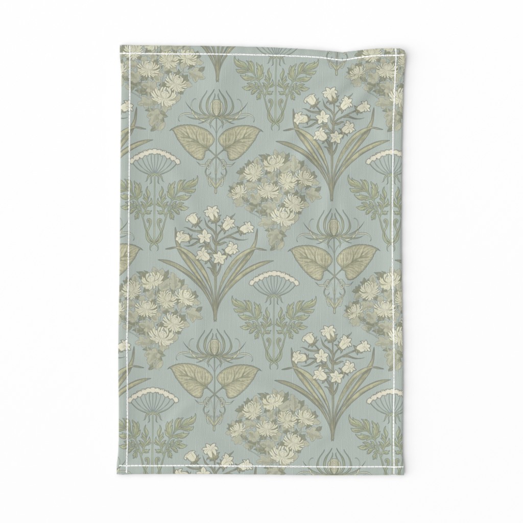 Nouveau VIctorian Floral Combination in light Blue