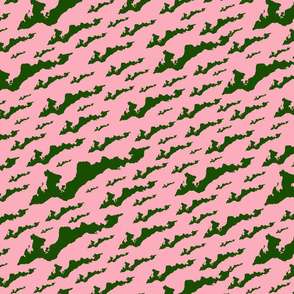 FINY Large Tile - Green on Pink
