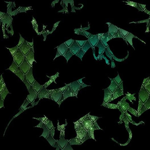 Dragons - emerald/black