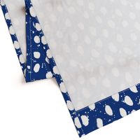 Painterly Splatter Dots-white on classic blue