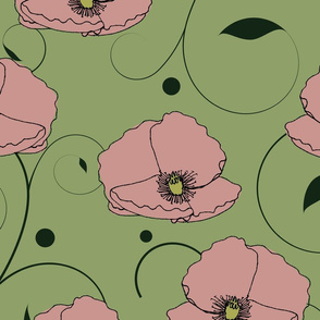 art nouveau poppy large