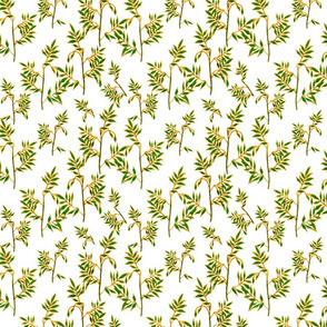 Soft green and gold leaves