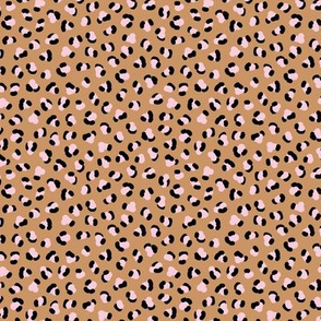 Smooth leopard spots animal print minimal pop trend panther brown beige pink girls