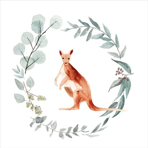 Australian Kangaroo eucalyptus wreath loveys