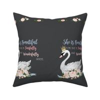 9.5"x13" She is Beautiful Quote Swan