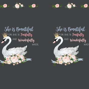9.5"x13" She is Beautiful Quote Swan