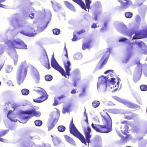 Amethyst ethereal flowers ★ watercolor purple tonal florals for modern home decor, bedding, nursery