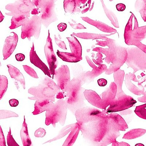 Watercolor pink florals for modern baby girl nursery