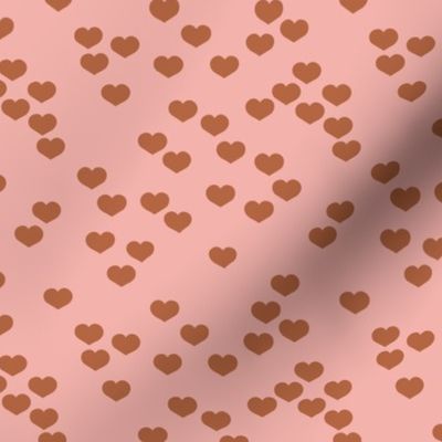 Little lovers small hearts basic minimal trend heart print pink rust copper