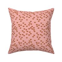 Little lovers small hearts basic minimal trend heart print pink rust copper