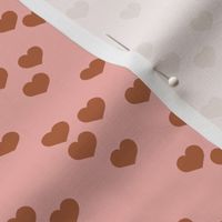 Little lovers small hearts basic minimal trend heart print pink rust copper