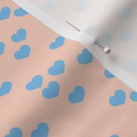 Little lovers small hearts basic minimal trend heart print apricot blue