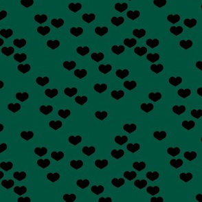 Little lovers small hearts basic minimal trend heart print forest green winter
