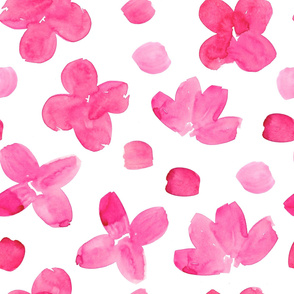 pink flowers watercolor