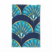 Art Deco Fan Pattern Blue