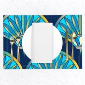 Art Deco Fan Pattern Blue