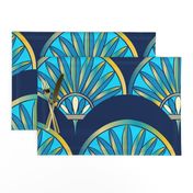 Art Deco Fan Pattern Blue