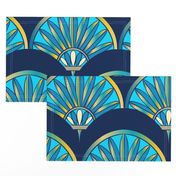 Art Deco Fan Pattern Blue