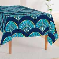 Art Deco Fan Pattern Blue