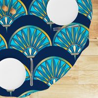 Art Deco Fan Pattern Blue