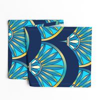 Art Deco Fan Pattern Blue