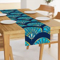 Art Deco Fan Pattern Blue