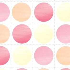 Modern Abstract Multicolored Textured Sunset Circles on Grid