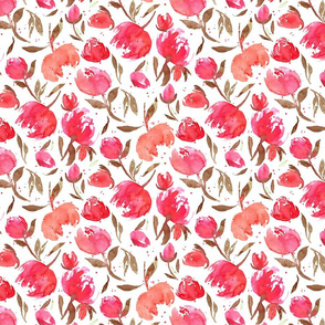 Bloom Bloom Pow Red B| Smaller Pink Red Flowers|Renee Davis