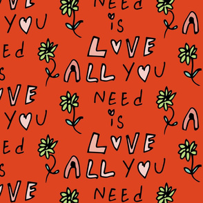 2020 valentines all u need is love red