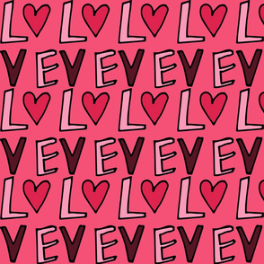 2020 valentines Lettering Love Pink