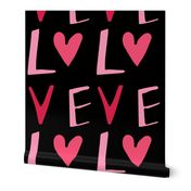 2020 valentines Lettering Love  Black-Pink