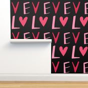 2020 valentines Lettering Love  Black-Pink