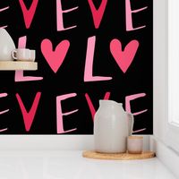 2020 valentines Lettering Love  Black-Pink