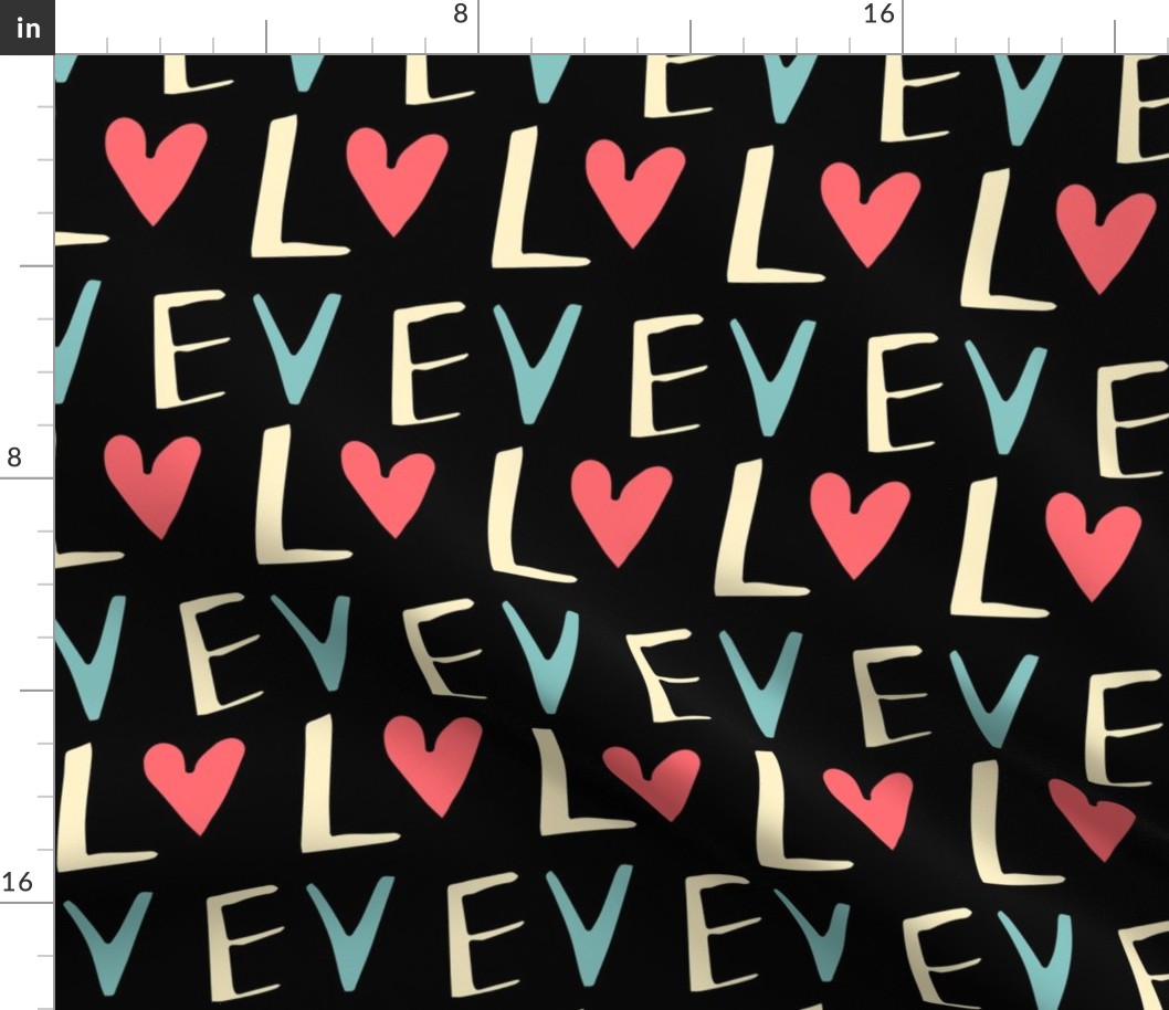 2020 valentines Lettering Love  Black