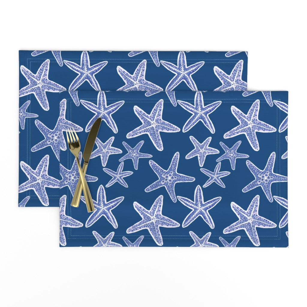 starfish navy blue beach fabric
