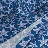 starfish navy blue beach fabric