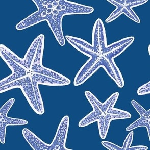 starfish navy blue beach fabric