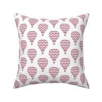 pink and white chevron hot air balloons