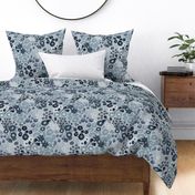 Modern Abstract Floral - Grey Blue