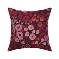 Modern Abstract Floral - Red