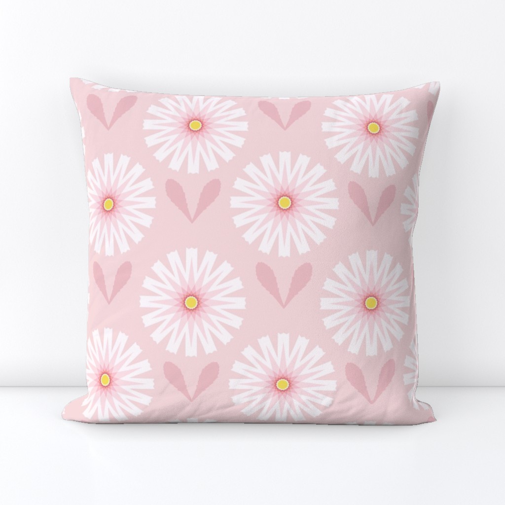 Daisies on Pale Pink