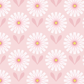 Daisies on Pale Pink