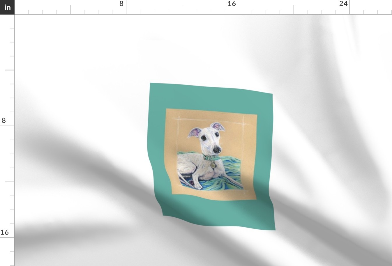 White whippet framed