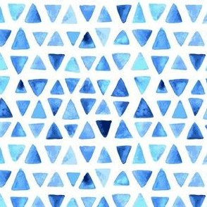 Blue Watercolor Triangles