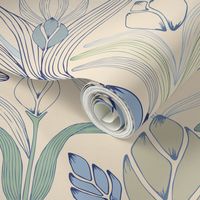 Art Nouveau Inspired Floral Cream - large scale