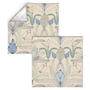 Art Nouveau Inspired Floral Cream - large scale