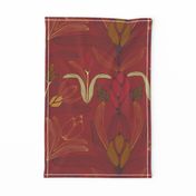 Art Nouveau Inspired Floral Red - large scale